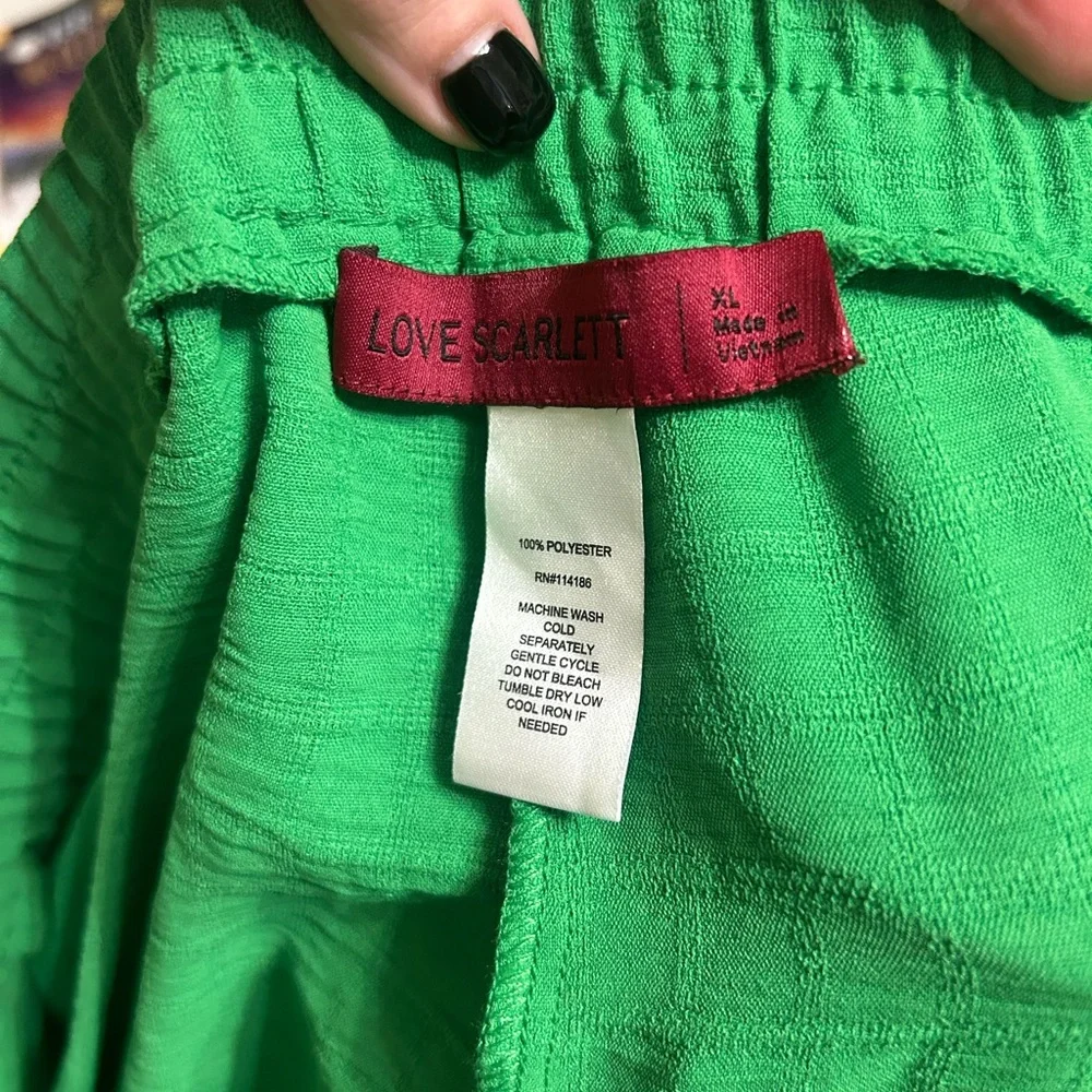 3/$30 Love Scarlett Fern Green Wide Leg Pants w/ Pockets Size XL NWT